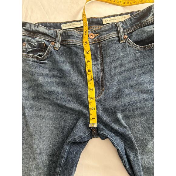 Pilcro Embroidered Sequin High Rise Slim Straight Crop Jeans Womens Size 31 Boho - Picture 10 of 12